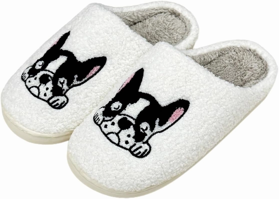Cute House Slippers for Women Men Fluffy Plush Warm Animal Slippers Winter Comfy Bedroom Shoes