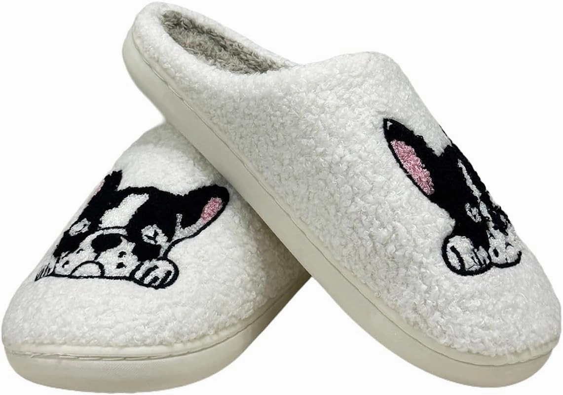Cute House Slippers for Women Men Fluffy Plush Warm Animal Slippers Winter Comfy Bedroom Shoes