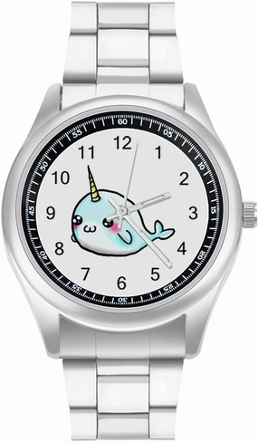 Cute Unicorn Whale Casual Wrist Watches for Men Classic Business Dress Watch Big Face for Work Gym