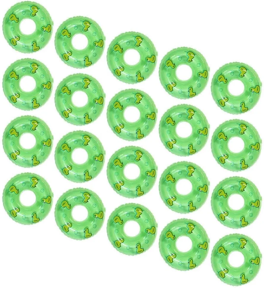 Decor 20 PCS Mini Swim Rings, Miniature Swim Rings, Swimming Floating Toy, Tubes Floaties Toys Cake Topper for Mini Water Dollhouse Beach Pool