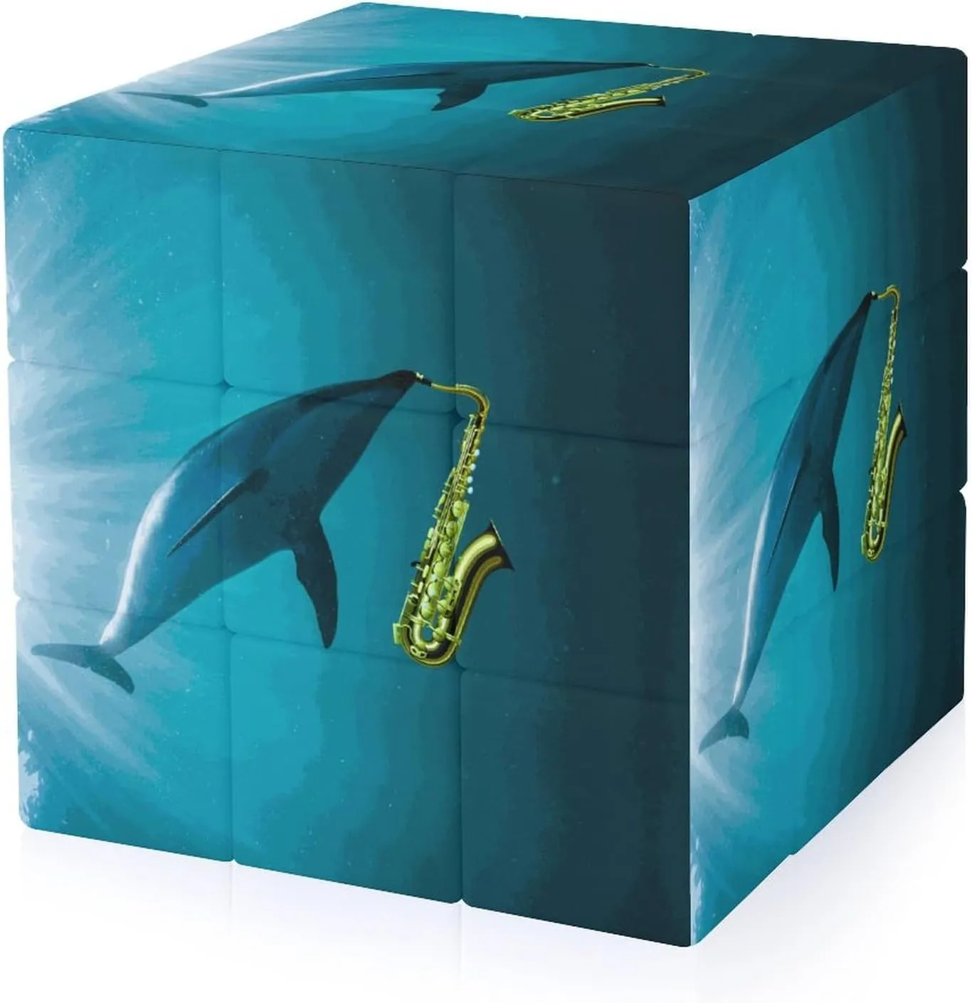 Dolpgin Play Saxophone Adults 3x3x3 Color-Matching Smooth Fully Printed Cube Gift