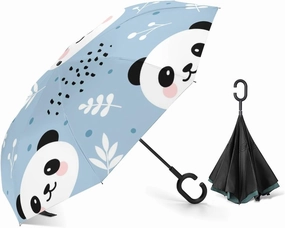 Donnapink Auto Large Inverted Rain Umbrella, Automatic Open/Close Reverse Car Umbrella Sun Protect UV Winds Rain Compact Parasol