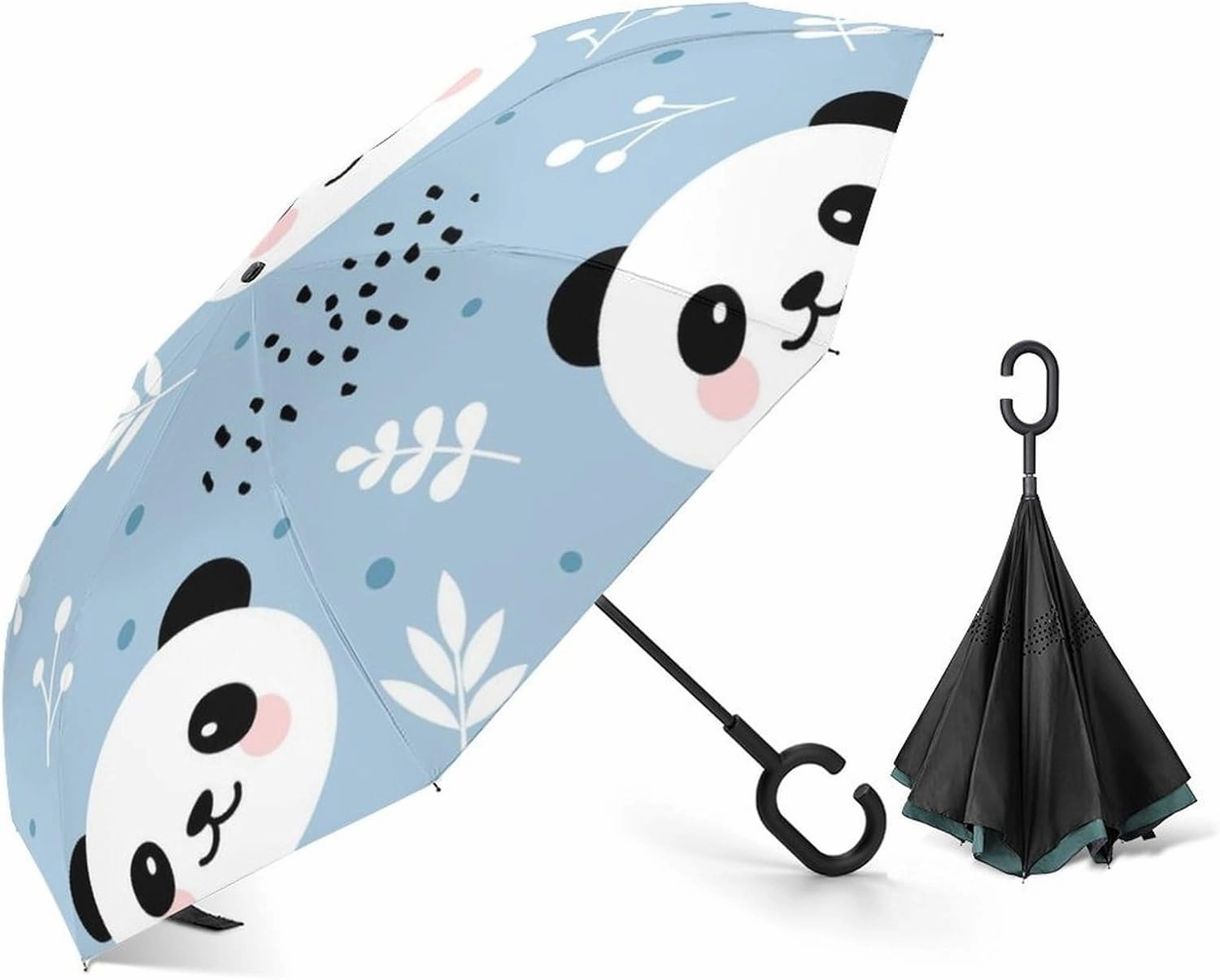 Donnapink Auto Large Inverted Rain Umbrella, Automatic Open/Close Reverse Car Umbrella Sun Protect UV Winds Rain Compact Parasol