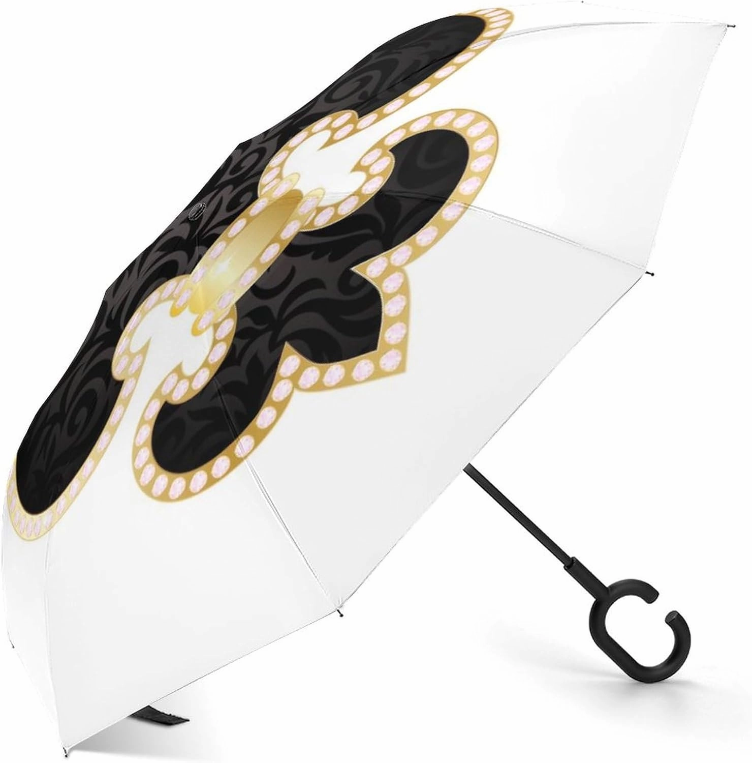 Donnapink Auto Large Inverted Rain Umbrella, Automatic Open/Close Reverse Car Umbrella Sun Protect UV Winds Rain Compact Parasol