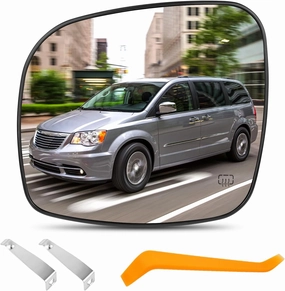 Driver Side Mirror Glass Compatible with 2008-2016 Chrysler Town Country, 2008-2020 Dodge Grand Caravan, 2012-2015 RAM C/V, 2009-2014 VW Routan, Left Side Convex Heated Mirror for 68026177AB