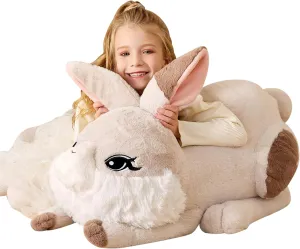 EARTHSOUND Giant Bunny Stuffed Animal Plush Toy,Large Realistic Rabbit Jumbo Big Size Soft Toys,Cute Huge Plushy Fluffy Fat Plushie,Gifts for Kid