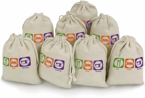 Eat Sleep Sewing Fashion Bunches Pocket 8 Pack Cotton Storage Drawstring Bags Cute Sachet Bag