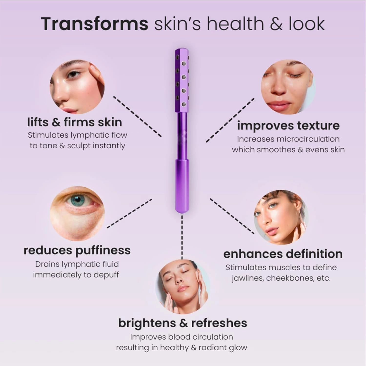 Elarique Glow Sculpting - Beauty Roller, Arrily Face Wand, Ice Faces Massage Roller Skin Care, Germanium Stone Faces Rollers for up Lifting, for Make-up Preparation and Daily Routine (1pcs)