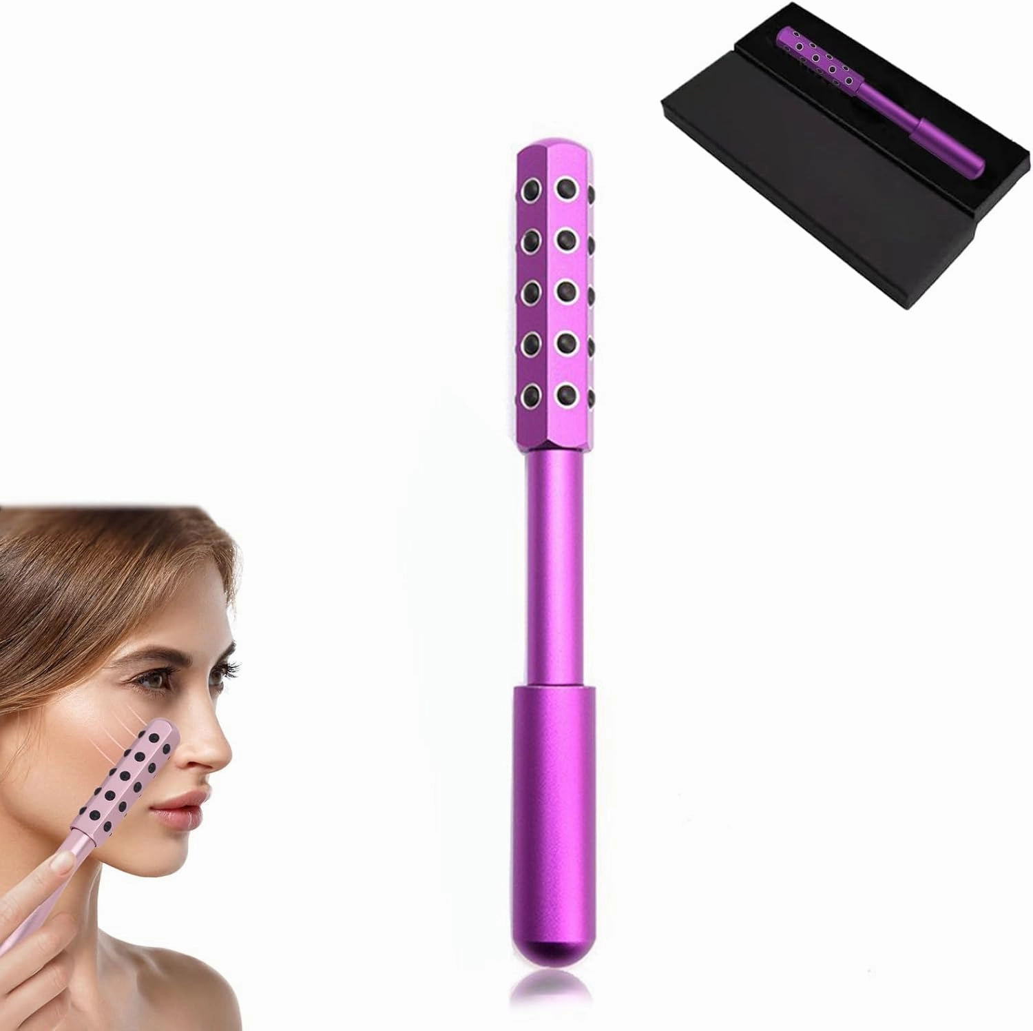 Elarique Glow Sculpting - Beauty Roller, Arrily Face Wand, Ice Faces Massage Roller Skin Care, Germanium Stone Faces Rollers for up Lifting, for Make-up Preparation and Daily Routine (1pcs)