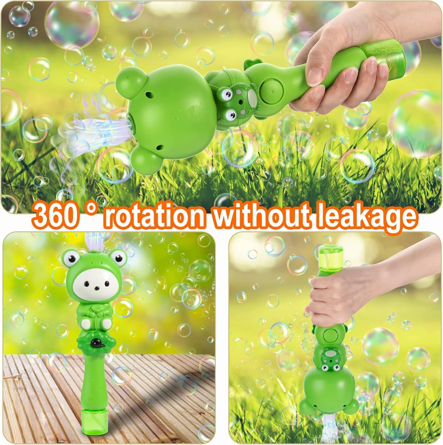 Electric Bubble Wand for Kids, Cute Cartoon Frog Design, Music & LED Light, Rechargeable Party Accessories for Boys and Girls (Perfect Party Tool)