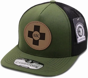 Engraving Trucker Mesh Cap Your Monogram Cross Jesus God Sign First Aid B Personalized Leather Patch 5 Panel Hats