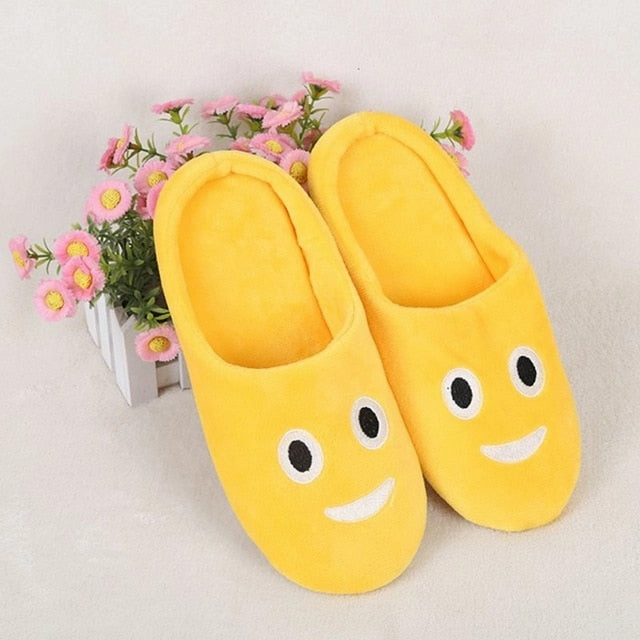 ETOSELL Lovely Indoor Warm Emoji Slippers Winter Cotton Plush Slipper Emoji Shoes Smiley Emoticon Winter Cute  Cartoon Shoes