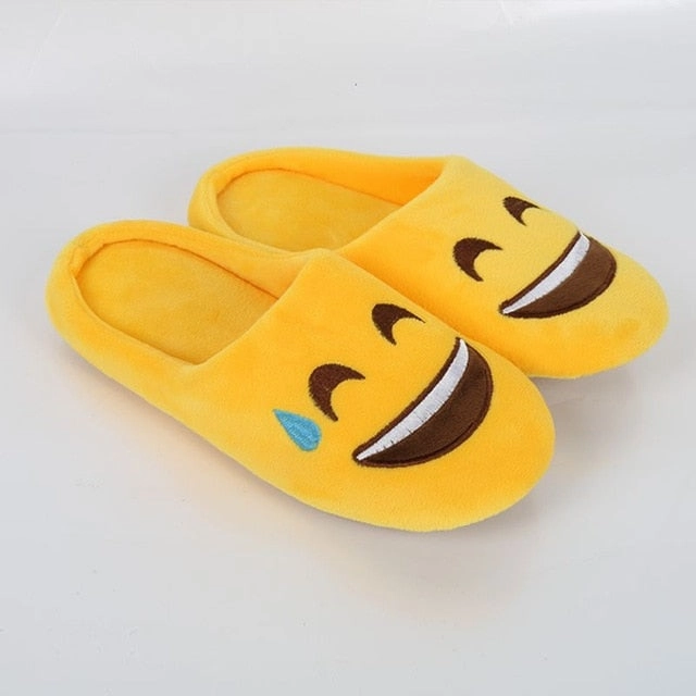 ETOSELL Lovely Indoor Warm Emoji Slippers Winter Cotton Plush Slipper Emoji Shoes Smiley Emoticon Winter Cute  Cartoon Shoes