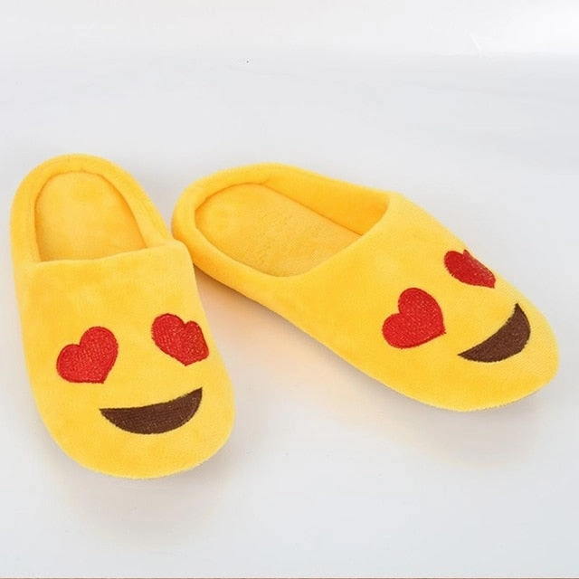 ETOSELL Lovely Indoor Warm Emoji Slippers Winter Cotton Plush Slipper Emoji Shoes Smiley Emoticon Winter Cute  Cartoon Shoes
