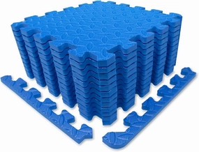 Exercise Mat/Protective Flooring Mats with EVA Foam Interlocking Tiles and Edge Pieces Suitable for Gym Equipment, Yoga, Surface Protection