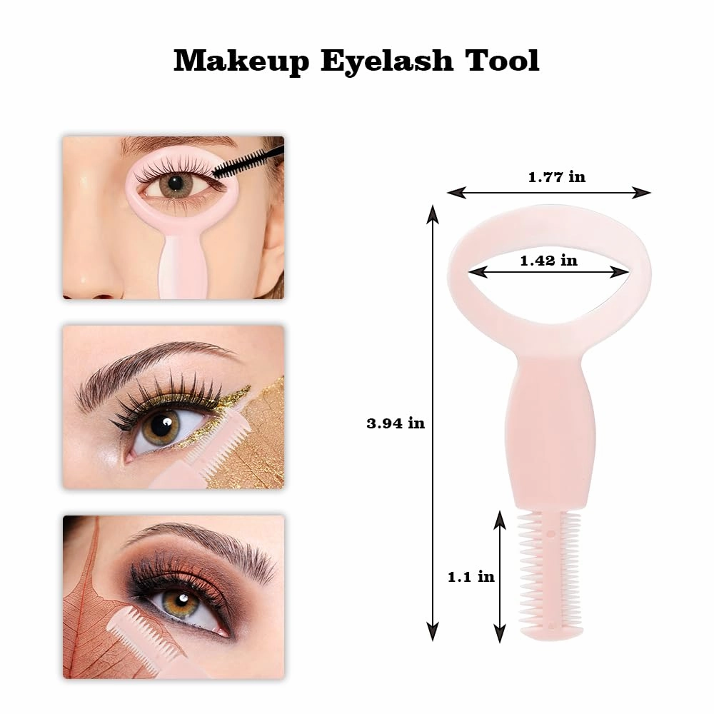 Eyelash Eyeliner Tool Set of 5 Pc,1Cute Cat Paw Eyelash Curlers Eyelashes Curling Clip False Eyelashes,2 Reusable Silicone Eyeliner Aid Mascara Shield,1Eyeshadow Brush,1Concealer Brush Sponge