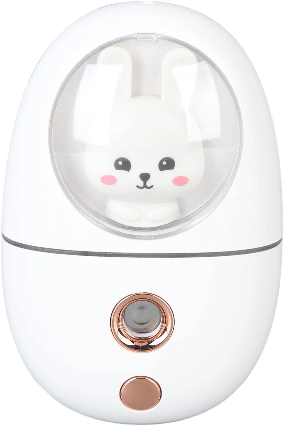 Facial Mister, 35ml Cute Animal Facial Mist Sprayer USB Rechargeable Mini Eye Face Humidifier Portable Facial Steamer for Travelling Face Daily Makeup Skin Care (White)