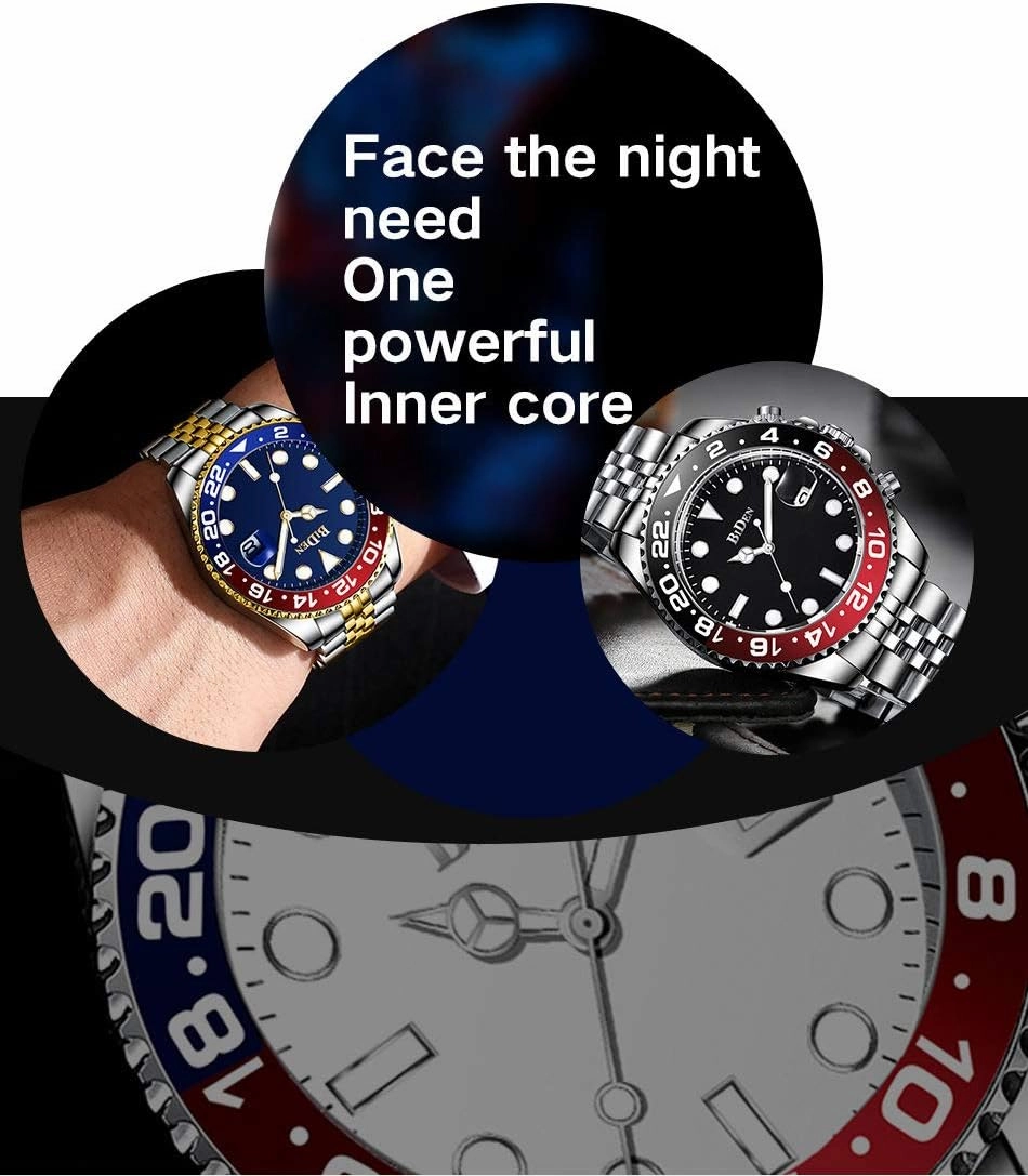 FANMIS Mens Luxury Wrist Watches Analog Quartz Calendar Luminous Stainless Steel Fashion Waterproof Watch