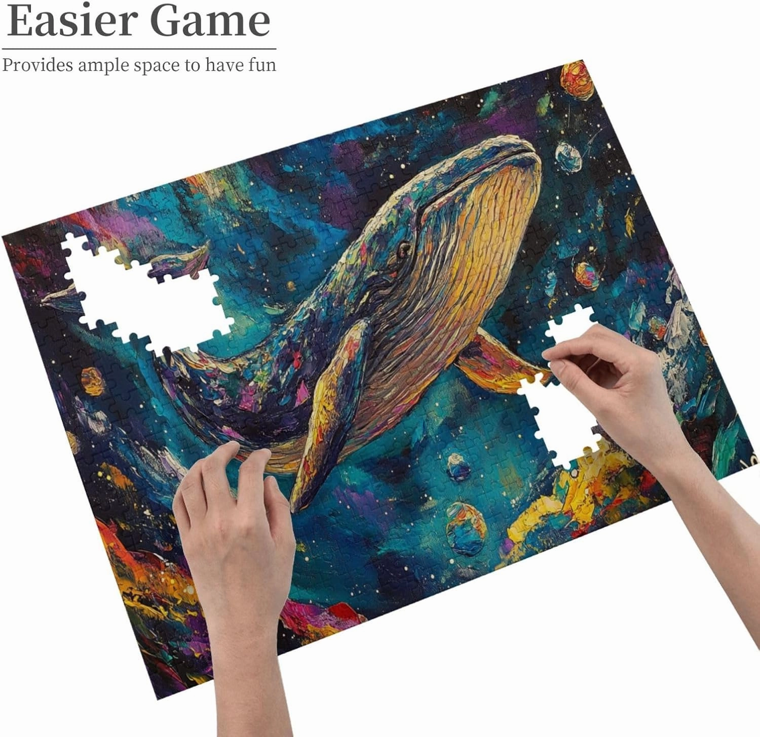 Fantasy Big Fish, 500-Piece Wooden Jigsaw Puzzles for Adults, Oil Painting Style Design, Classic Marine Life Puzzle, Creative Entertainment Game, Exercise Patience and Hands-On Ability