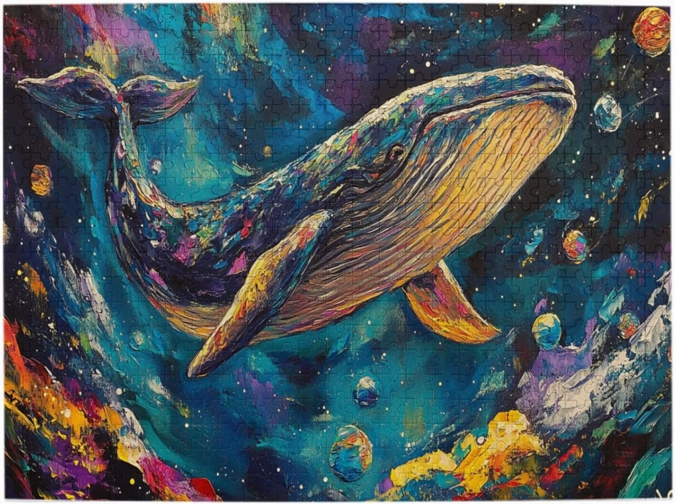 Fantasy Big Fish, 500-Piece Wooden Jigsaw Puzzles for Adults, Oil Painting Style Design, Classic Marine Life Puzzle, Creative Entertainment Game, Exercise Patience and Hands-On Ability