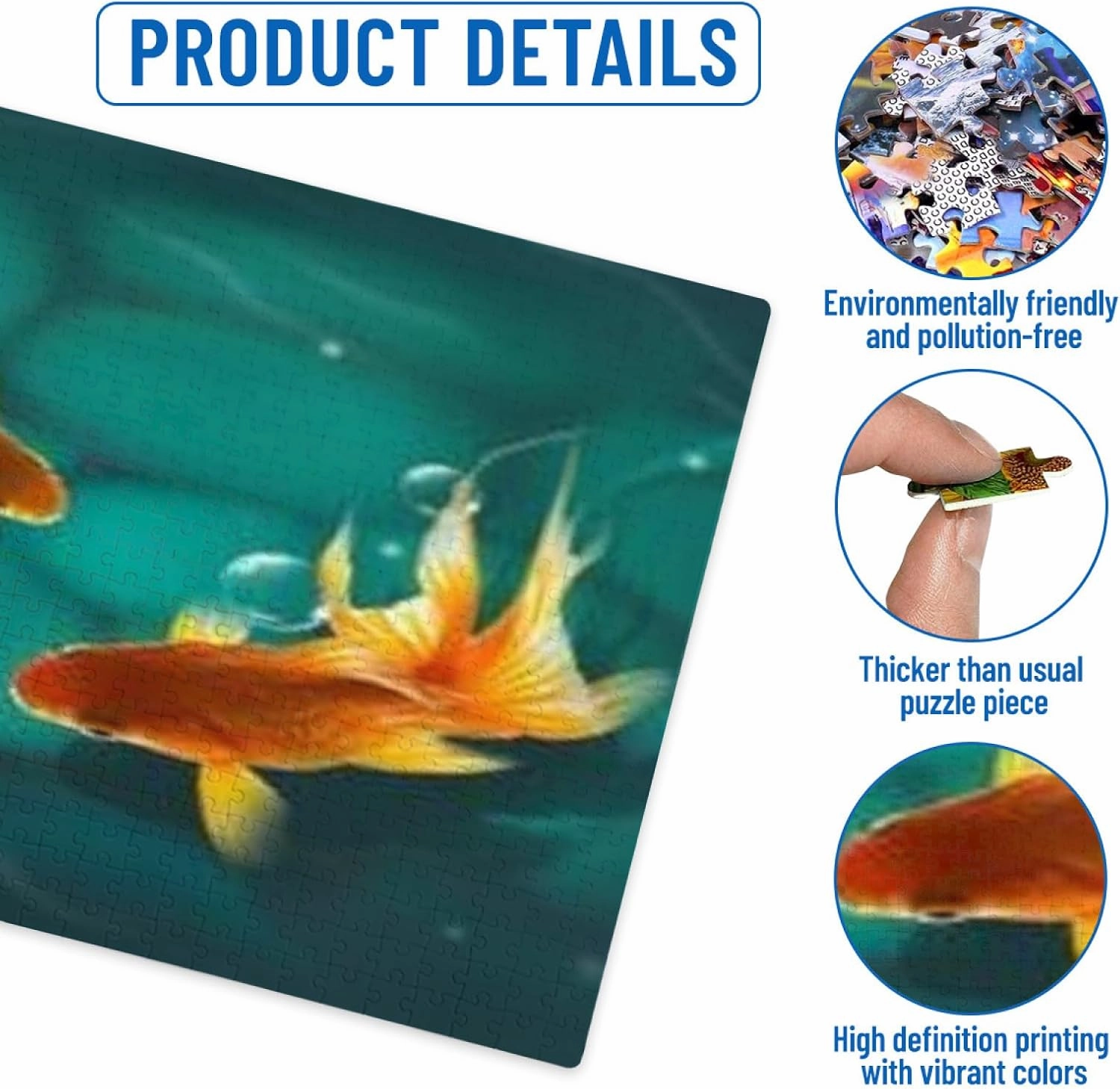 Fish Swimming in The Water Jigsaw Puzzles for Adults -DIY Home Decor Educational Toy Difficult Puzzle Family Game Gifts for Teenagers 500 Piece