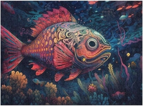 Fish Swimming in Underwater 1000 Piece Jigsaw Puzzle for Adults, Home Decor Birthday Party Gift Family Game Toy as Wall Art Decor Poster