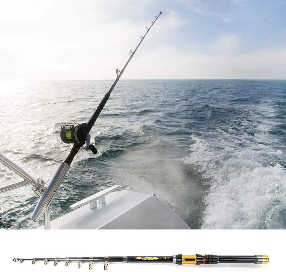 Fishing Rod, Fishing Stick Mini Portable Sea Fishing Carbon Rod Fishing Rod Telescope Fishing Rod Telescopic Ceramic Wire Ring