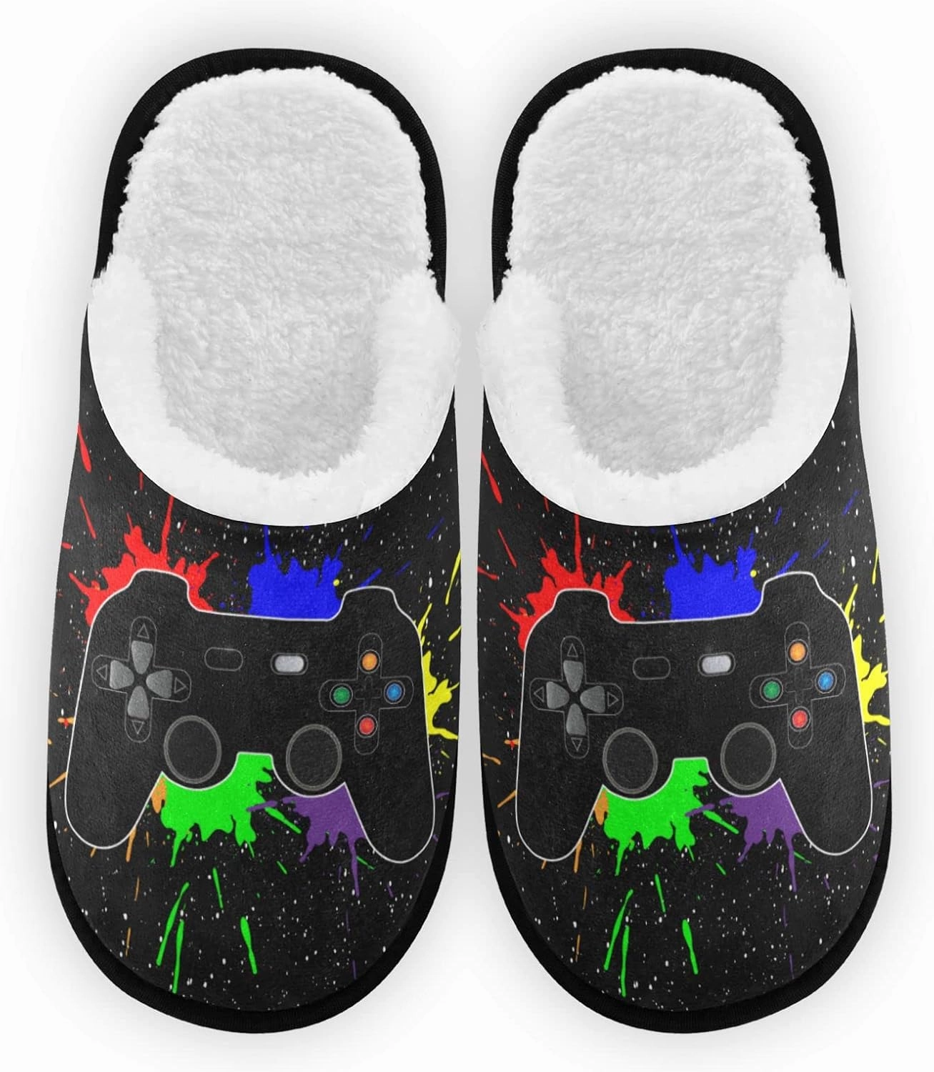 Fisyme Slippers Soft Non-Slip Indoor House Slippers Home Shoes For Bedroom Hotel Travel Spa