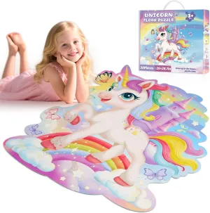 Floor Puzzles for Kids Ages 3-5,54 Pieces Unicorn Puzzle Toys for Girls 4-6,Large Jigsaw Puzzles for Toddlers,Educational Toys Birthday Halloween for Girls 3 4 5 6 7 8 Year Old(Unicorn)