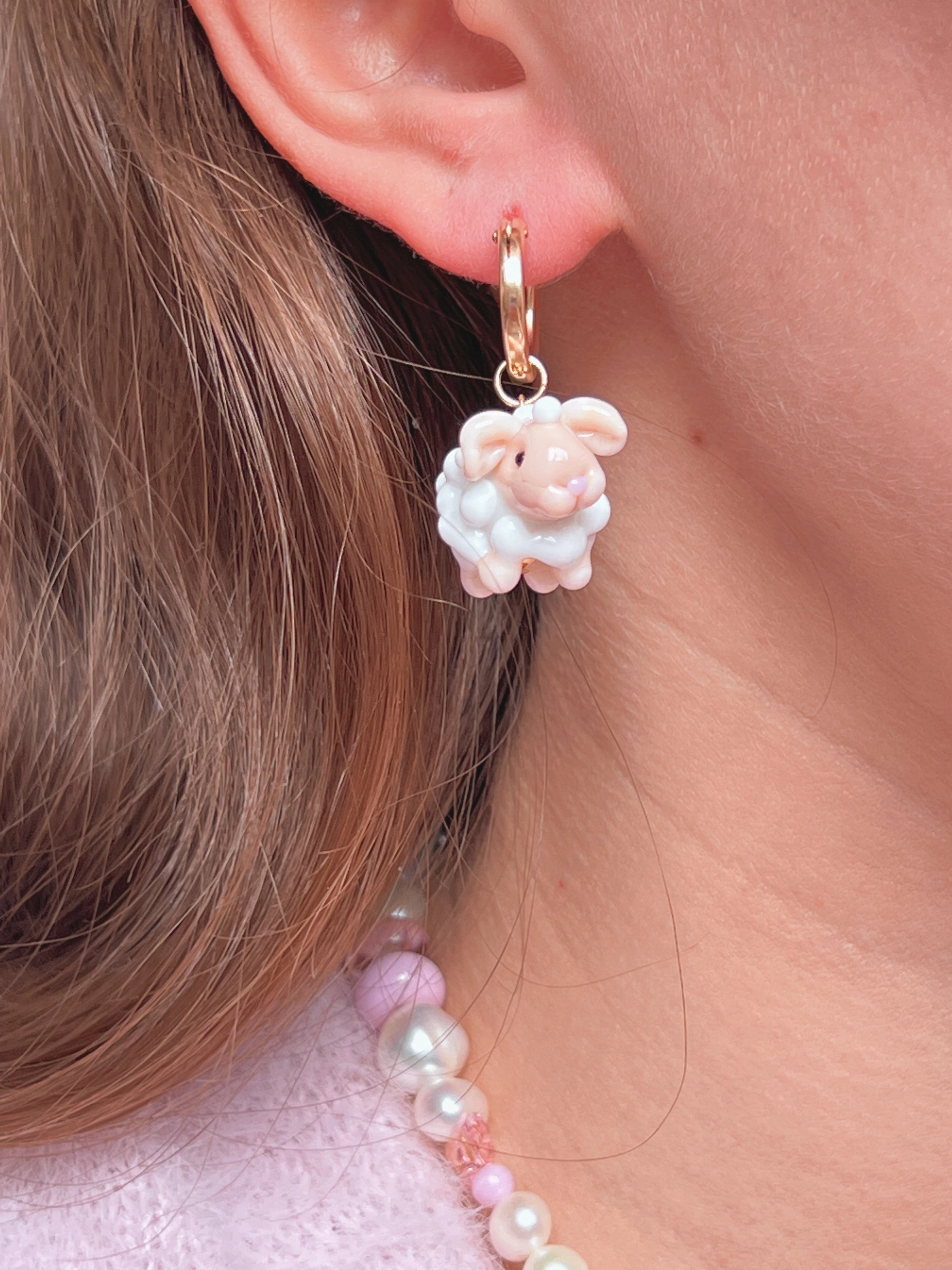 Fluffy Sheep Earrings