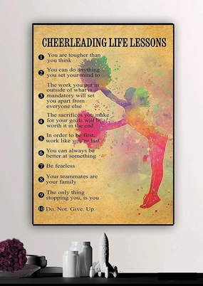 for Shelves Cheerleading Life Lessons - 500 Piece Jigsaw Puzzle for Adults Families Kids Toys Gift Cheerleader Sports Vintage Garage Home Garden Cafes Kitchen Wall Antique