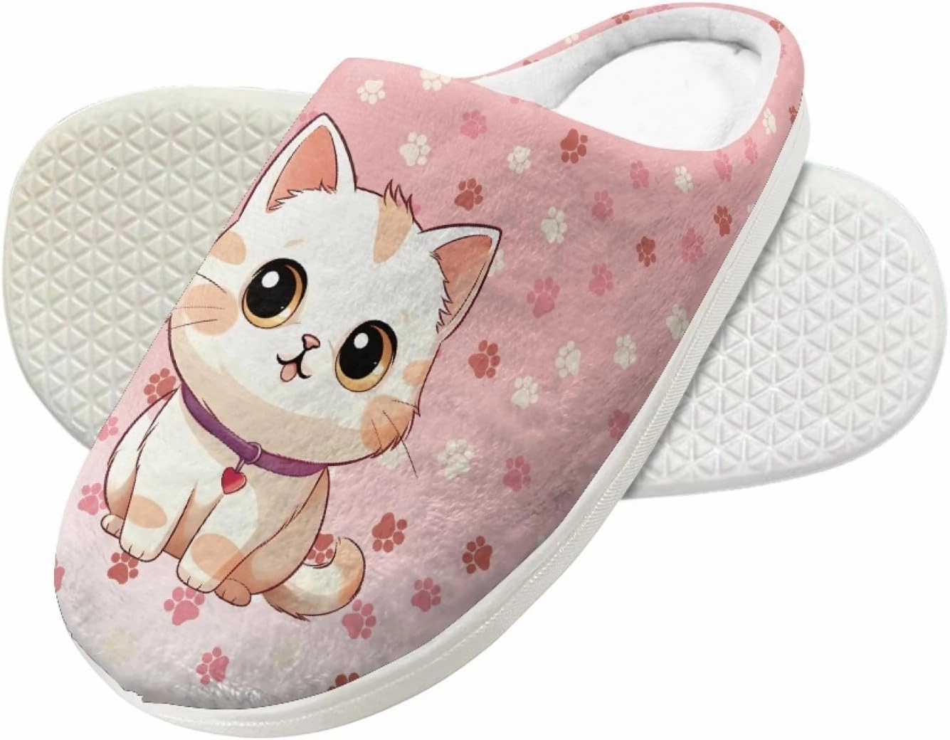 Forchrinse Red Ladybug Sunflower Girls Plush Slippers Boys Warm Slippers Non-Slip Home Bedroom Shoes Memory Foam Warm Indoor Shoes,9-14.5