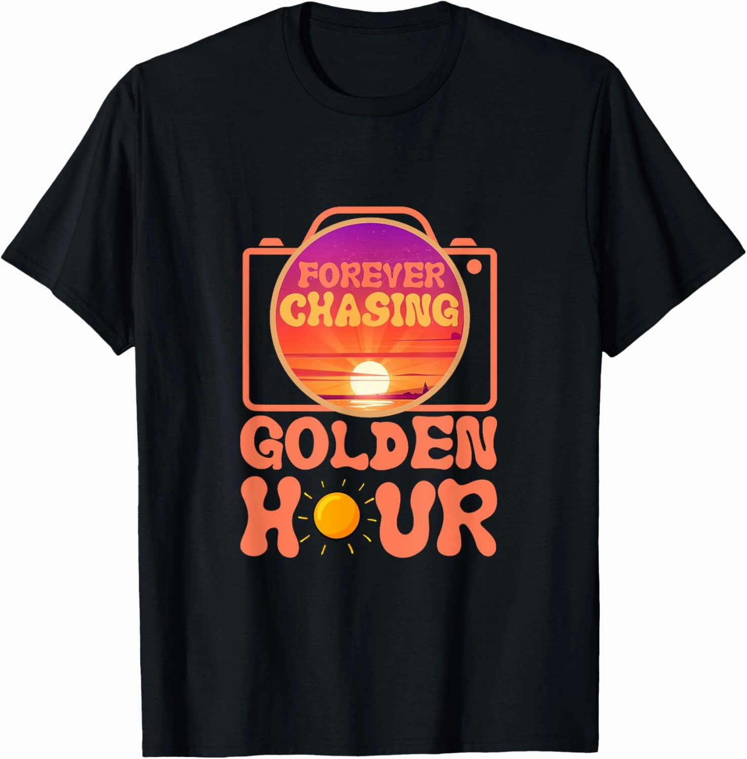 Forever Chasing Golden Hour Photography Photographer Camera T-Shirt
