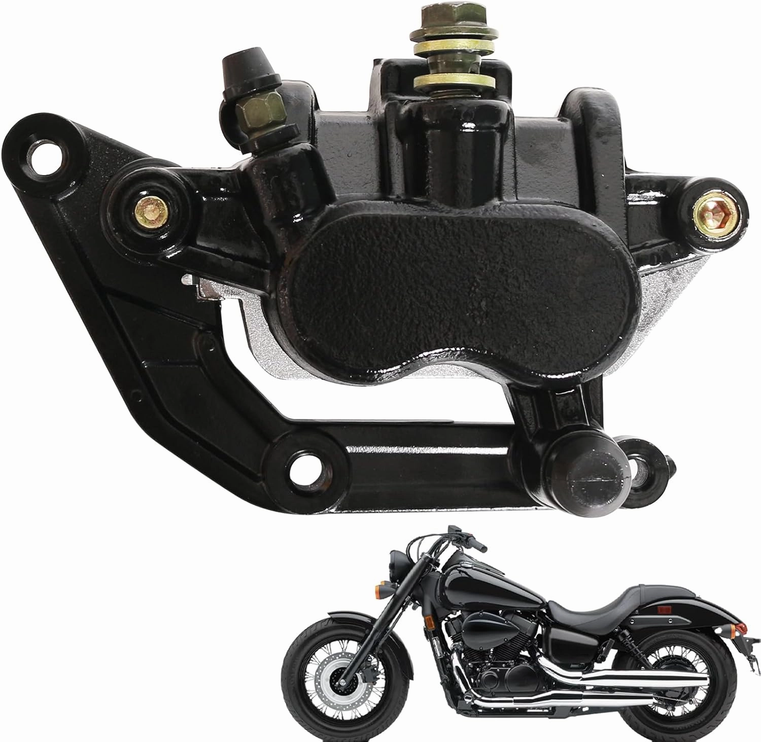 Front Brake Caliper Fit for Honda Magna 750 VF750C/CD 1994-2003 for Shadow ACE 750 VT750C/CD 1998-2003 for Shadow Spirit 750 VT750DC 2001-2007 OE: 45150-MAH-315 45150-MZ8-305 45150-MEG-006
