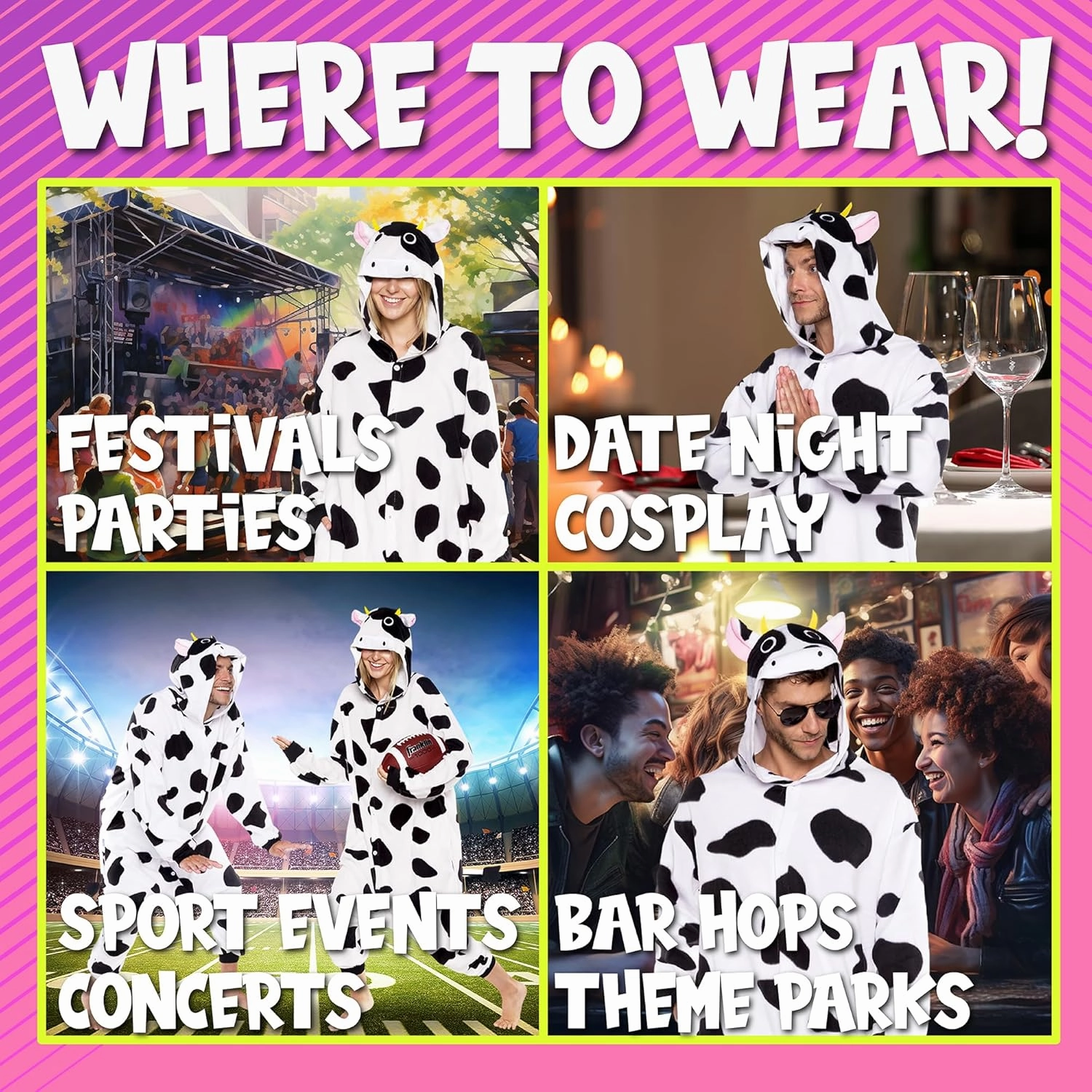 Funziez! Adult Onesie Halloween Costume - Animal and Sea Creature - Plush One Piece Cosplay Suit for Adults, Men and Women