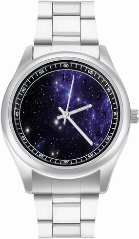 Galaxy in The Sky Casual Wrist Watches for Men Classic Business Dress Watch Big Face for Work Gym