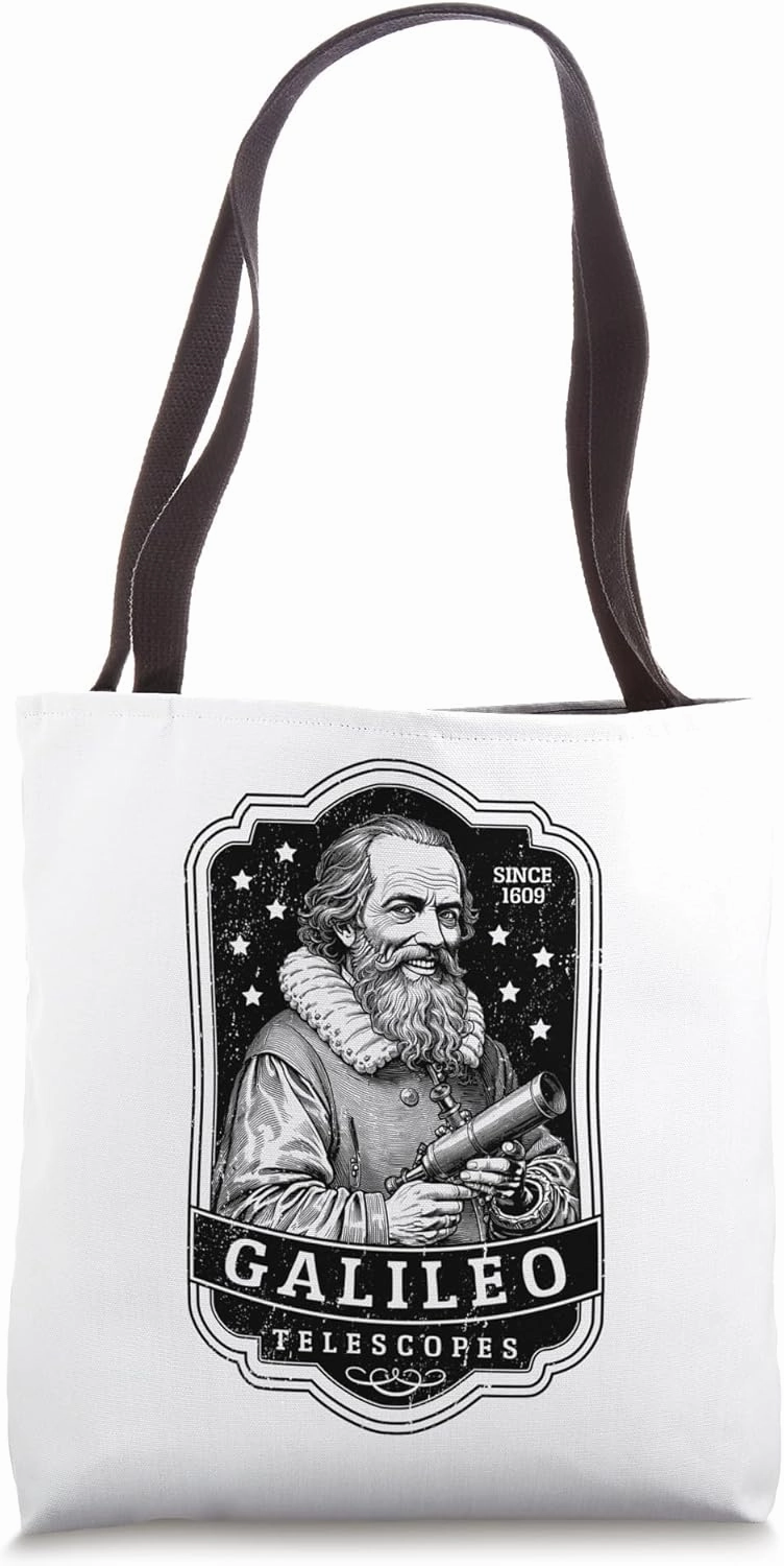 Galileo Galilei Telescopes Funny Astronomy Vintage Science Tote Bag