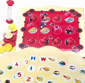 Gamie Ladybug Memory Matching Game for Kids- Fun Educational Learning Toy with 8 Match Games- Teaches Memory, Alphabets, Numbers, Colors and More- for Boys, Girls, Preschoolers