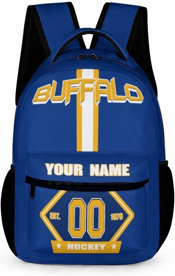 Generic Custom Backpack High Capacity Bag Hockey Fans Gifts for Teenager Men Women, Add Name & Number, Buf04-s