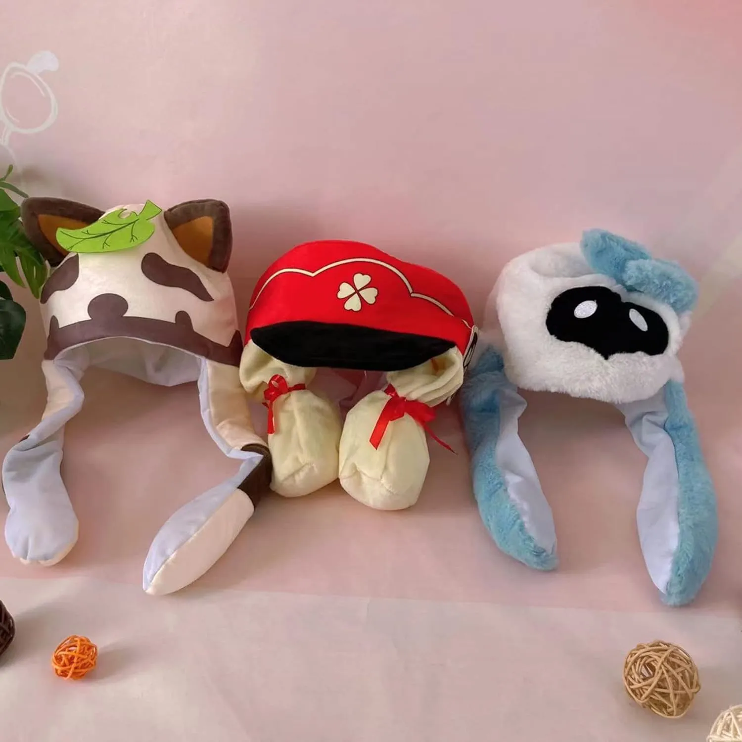 Genshin Impact Plush Bunny Hat with Moving Ears Accessories for Christmas Party Cosplay Cute Hats