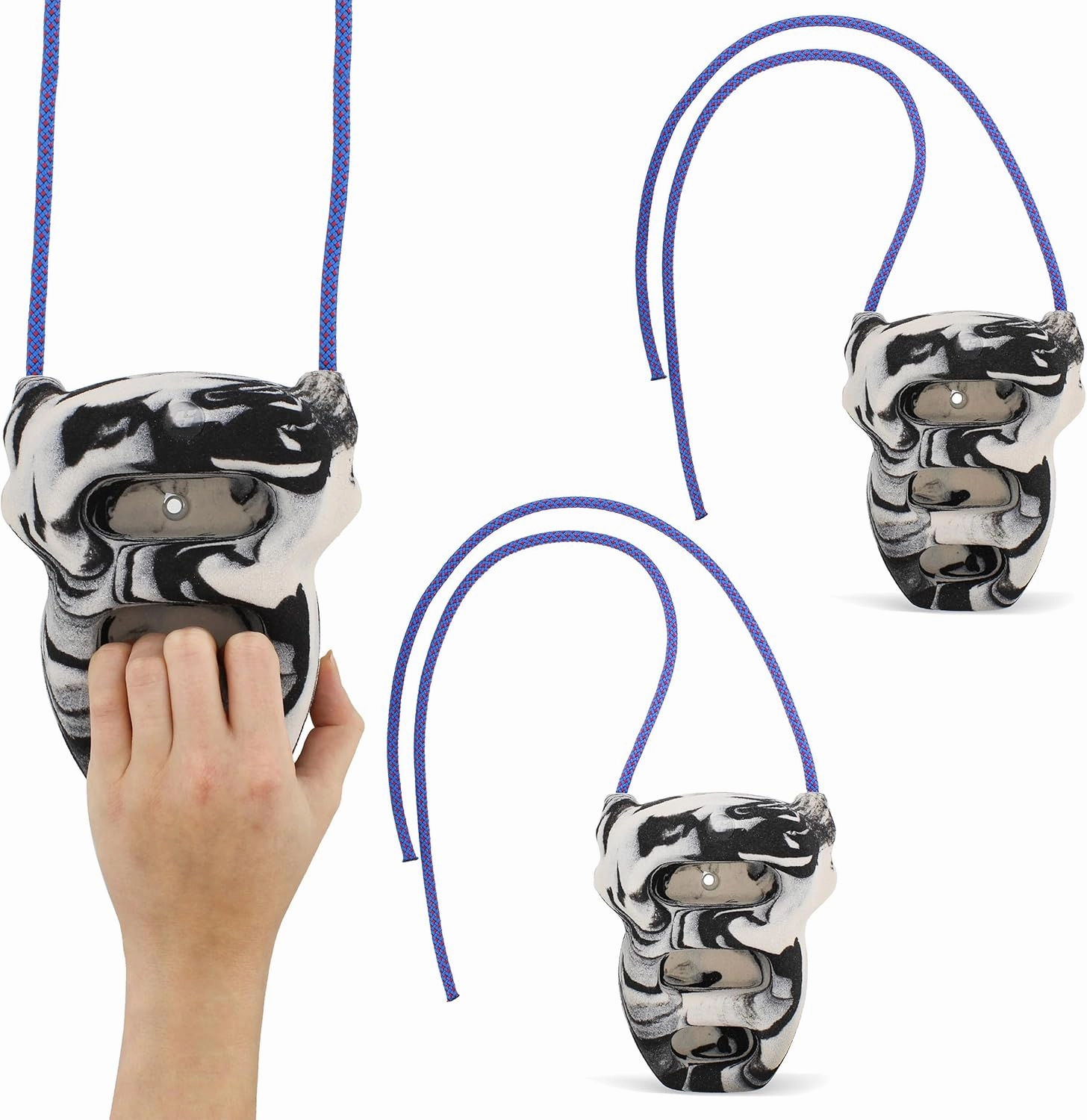 Get Out! Hangboard Rock Climbing Fingerboard - 2pk Swirl Mini Climbing Board with Mounting Rope for Training