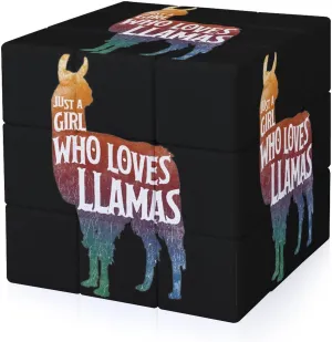 Girl Who Loves Llamas Adults 3x3x3 Color-Matching Smooth Fully Printed Cube Gift