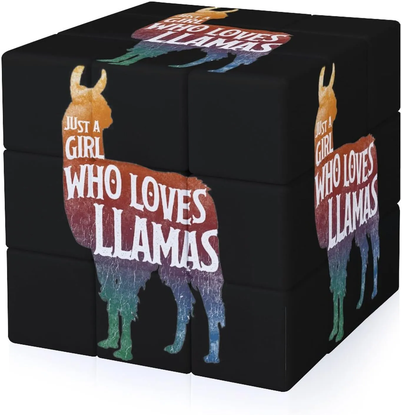 Girl Who Loves Llamas Adults 3x3x3 Color-Matching Smooth Fully Printed Cube Gift
