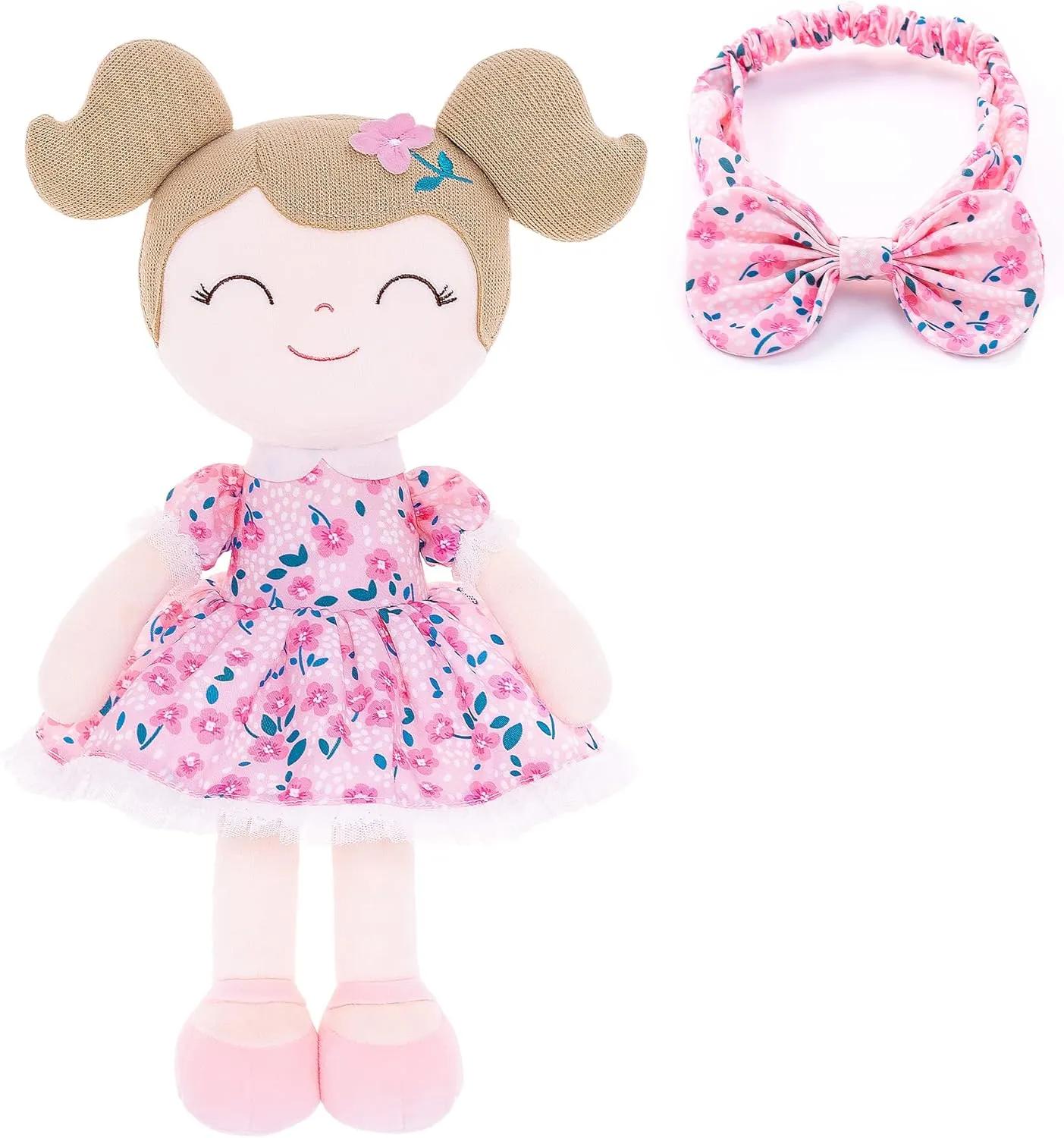 Gloveleya Personalized Doll with Your Name - Cute Pink Bunny Custom Soft Plush Doll for Girls Plush Doll Customized Gifts - Muñecas de Trapo Personalizadas para Niñas