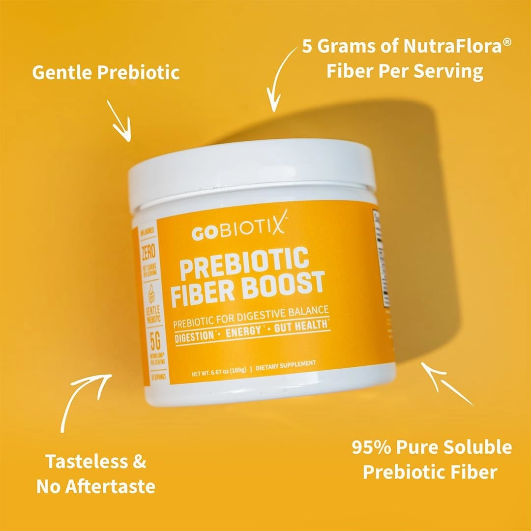 GOBIOTIX Prebiotic Fiber Supplement Powder for Digestive Health, Soluble Fiber for Gut Health, Gluten & Sugar Free, Keto, Vegan, 35 Servings (1 Pack)