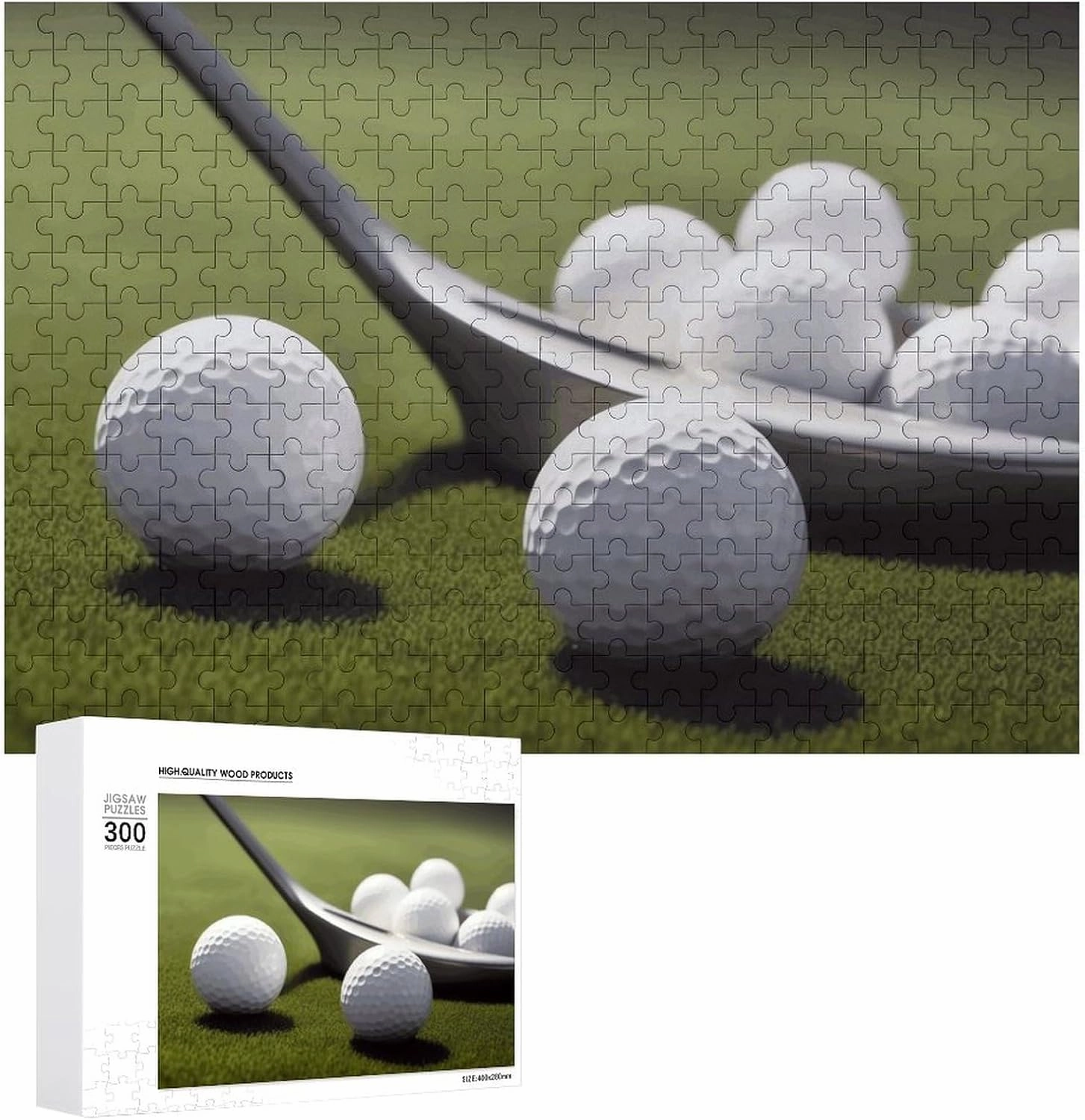 Golf Puzzles 300 Pieces Personalized Jigsaw Puzzles Golf Photo Puzzle Challenging Picture Puzzle for Adults Personaliz Jigsaw with Storage Bag (15.7" X 11")