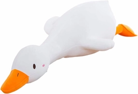 Goose Plush Toy Cute Duck Plushie Hugging Plush Pillow Duck Stuffed Animal for Kids and Friends (White Round Eyes,33.4'')