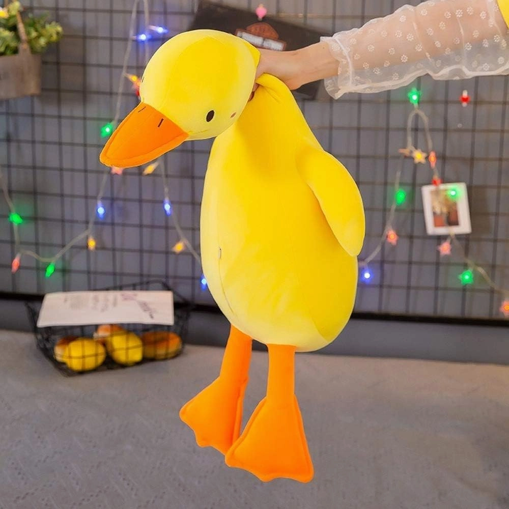 Goose Plush Toy Cute Duck Plushie Hugging Plush Pillow Duck Stuffed Animal for Kids and Friends (White Round Eyes,33.4'')