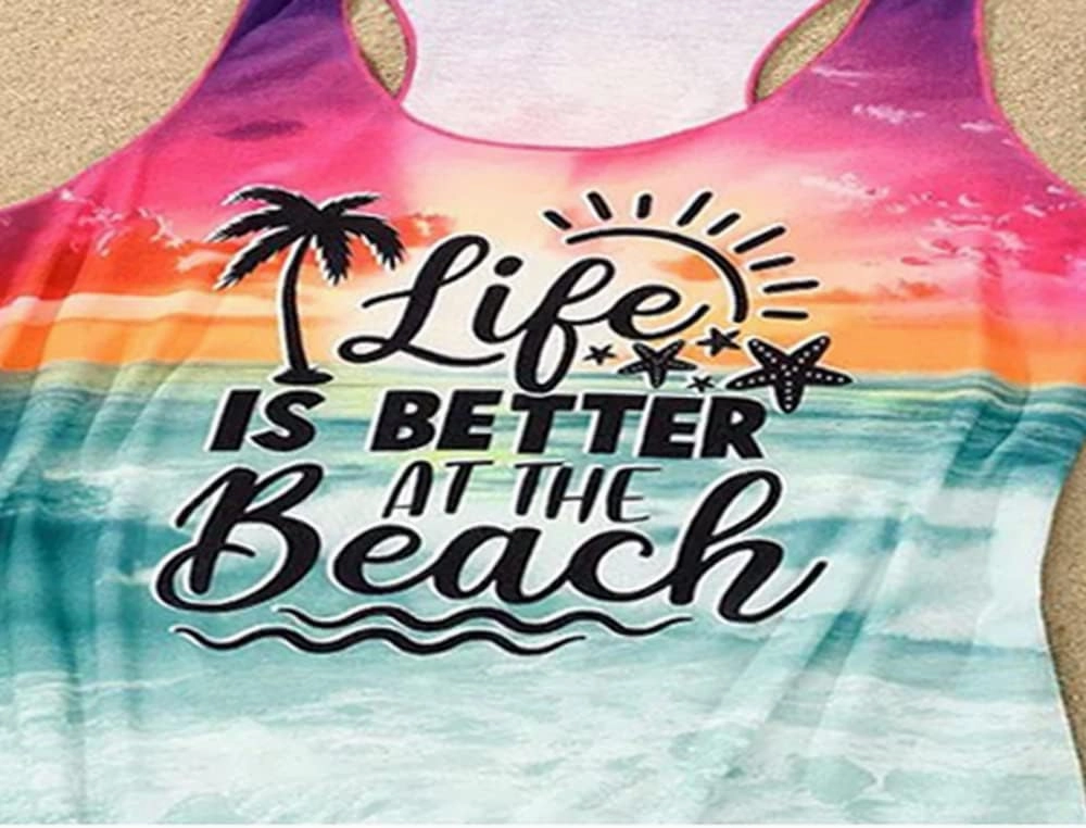 Graphic Tees for Women Summer Tank Tops Vacation Outfits for Women Country Concert Tops Summer Racer Back Tank Tops