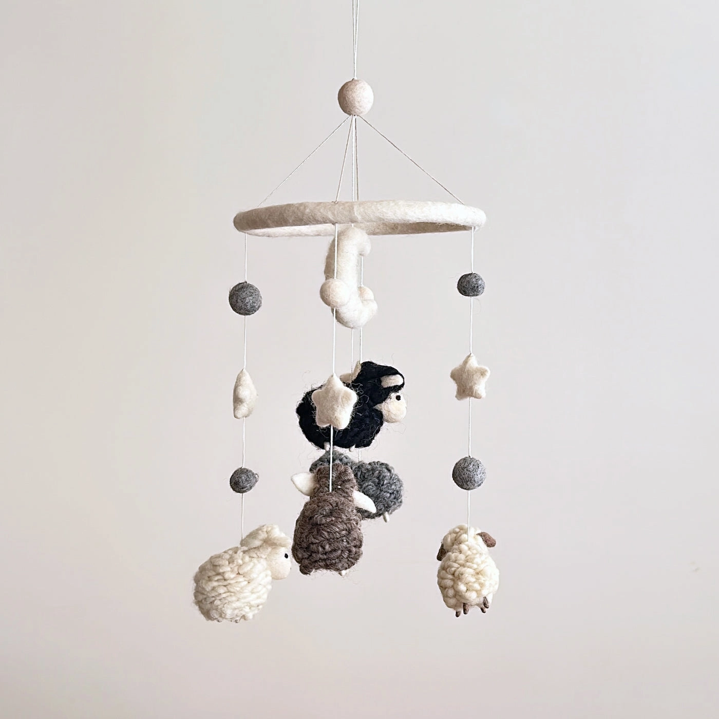 Gray Sheep Baby Mobile
